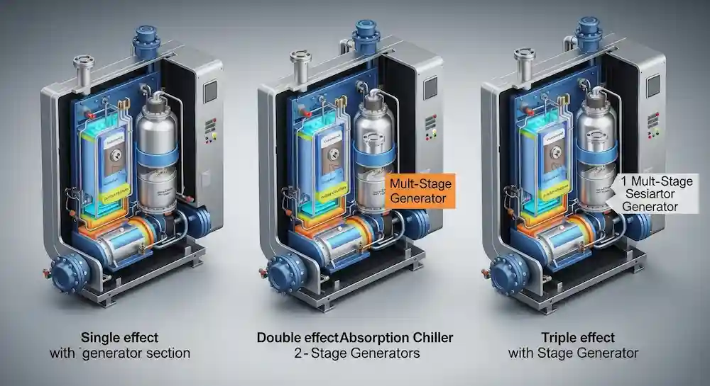 انواع چیلر جذبی بر اساس چرخه